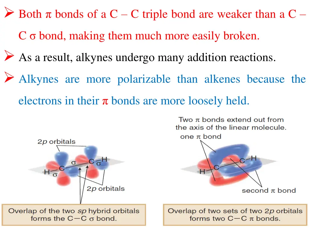 both bonds of a c c triple bond are weaker than