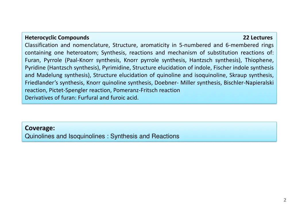 heterocyclic compounds classification