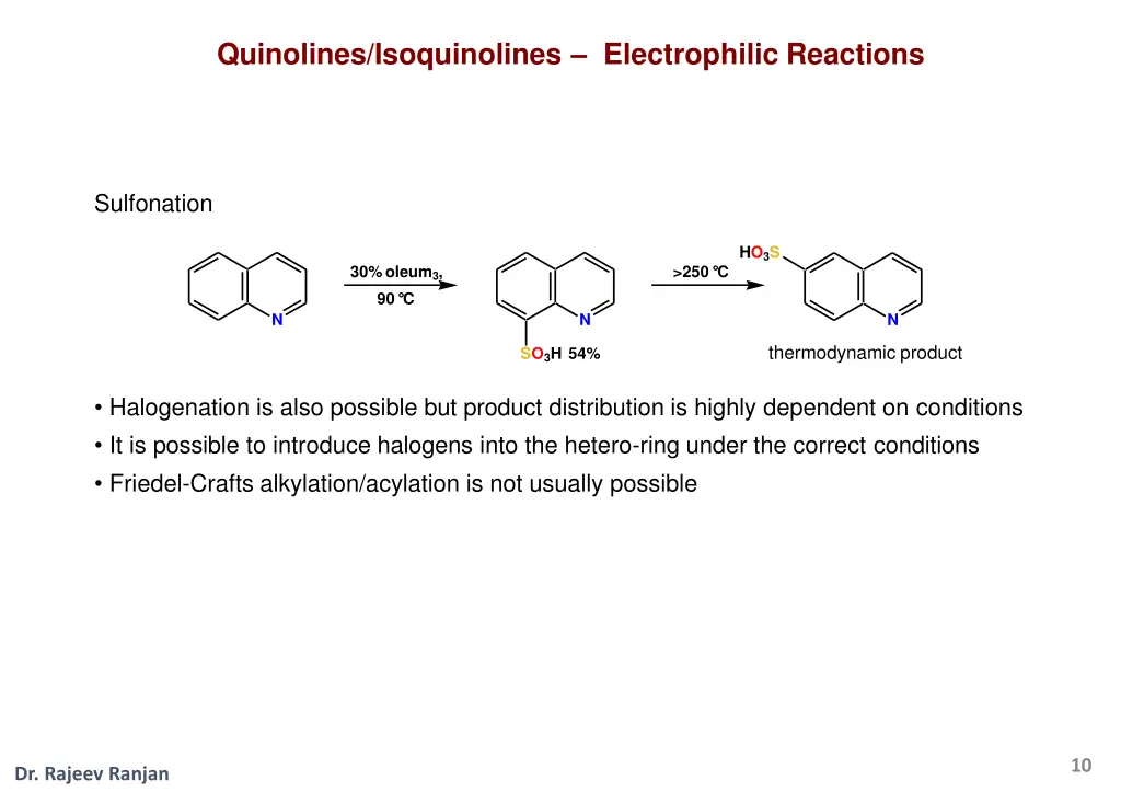 quinolines isoquinolines electrophilic reactions 1