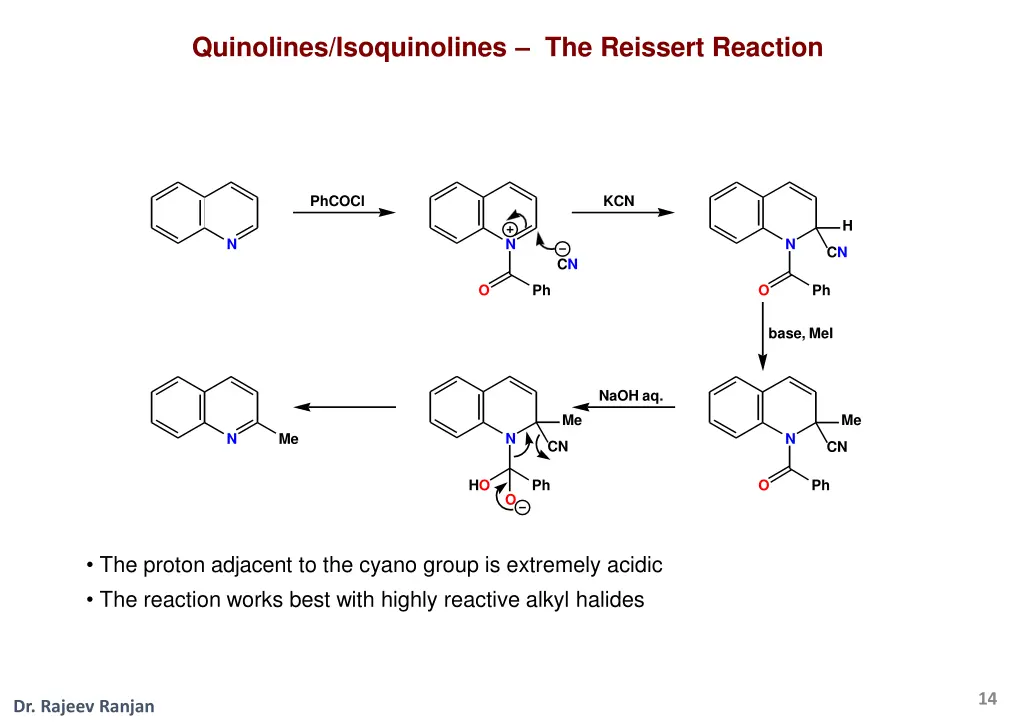 quinolines isoquinolines the reissert reaction