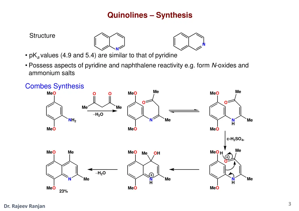 quinolines synthesis