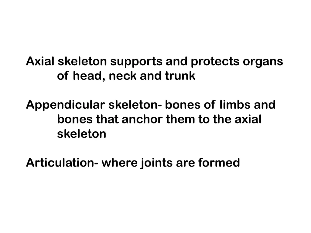 axial skeleton supports and protects organs