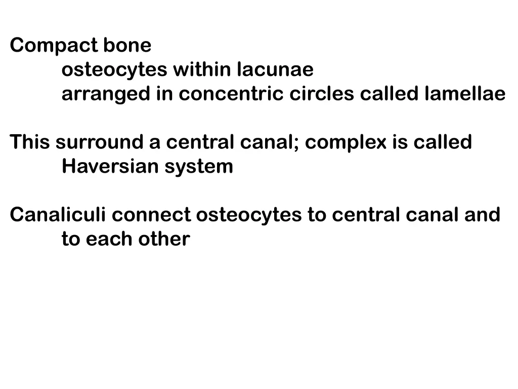 compact bone osteocytes within lacunae arranged