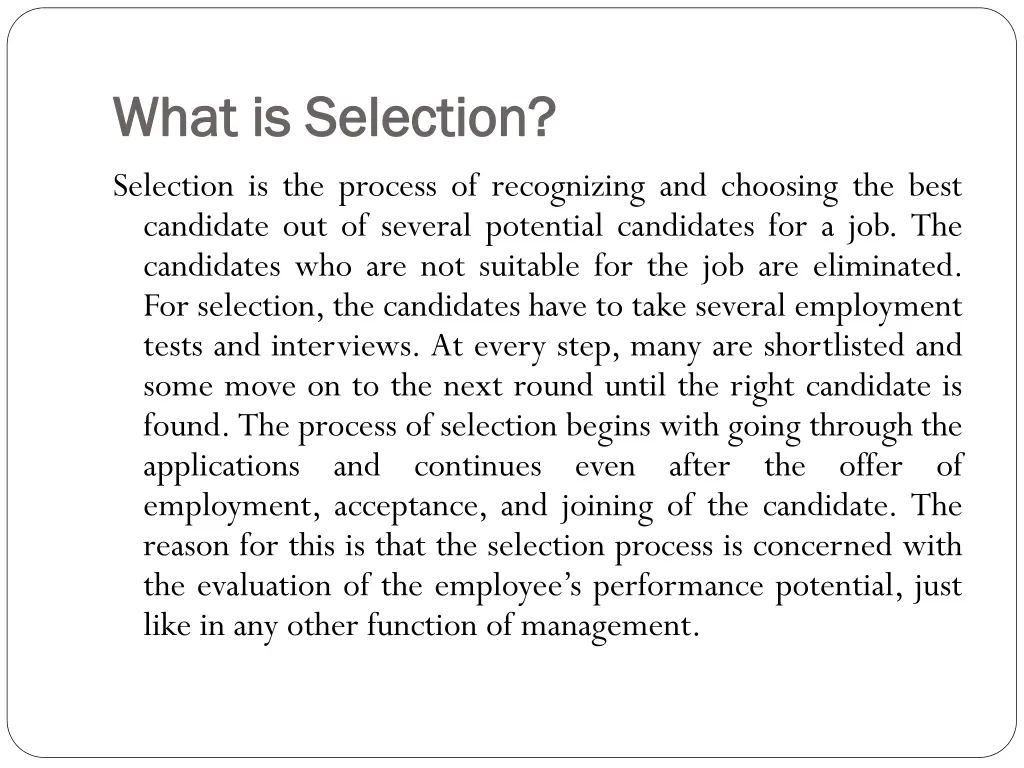 what is selection what is selection selection