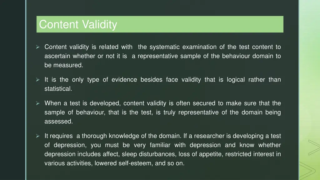 content validity