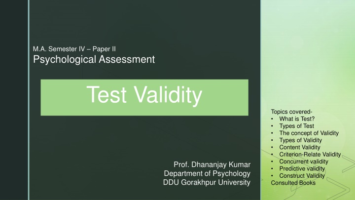 m a semester iv paper ii psychological assessment