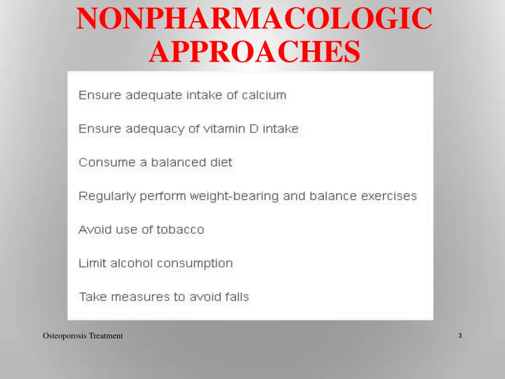 nonpharmacologic approaches