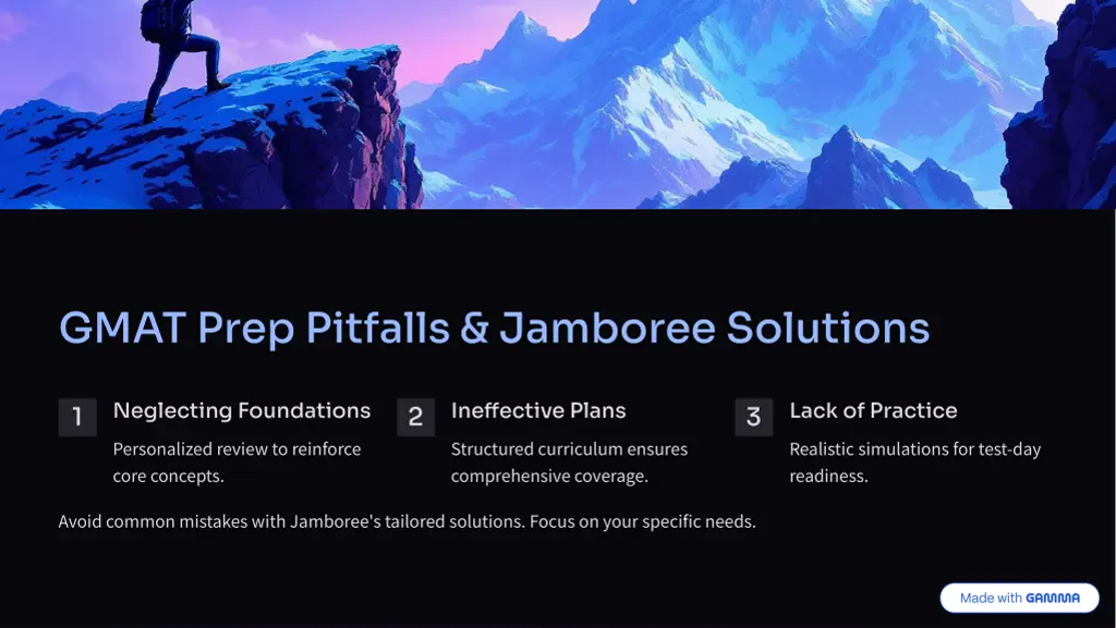gmat prep pitfalls jamboree solutions