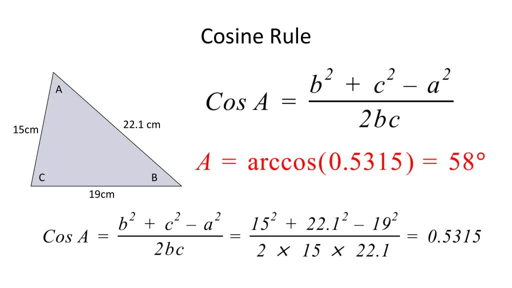 cosine rule 6