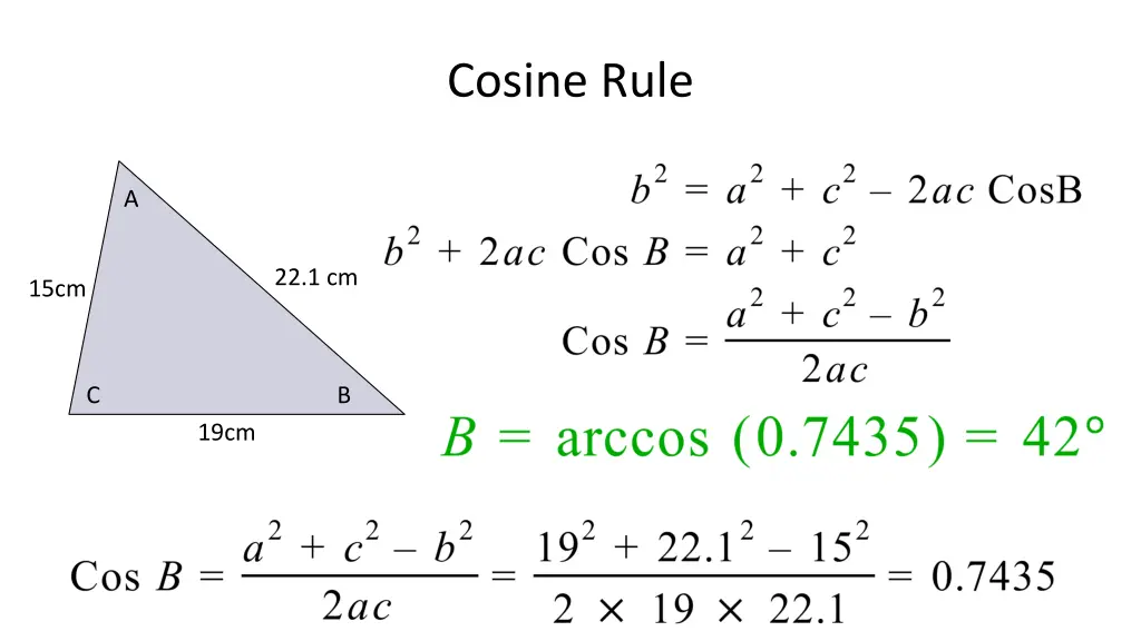 cosine rule 7
