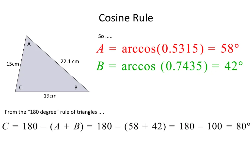 cosine rule 8