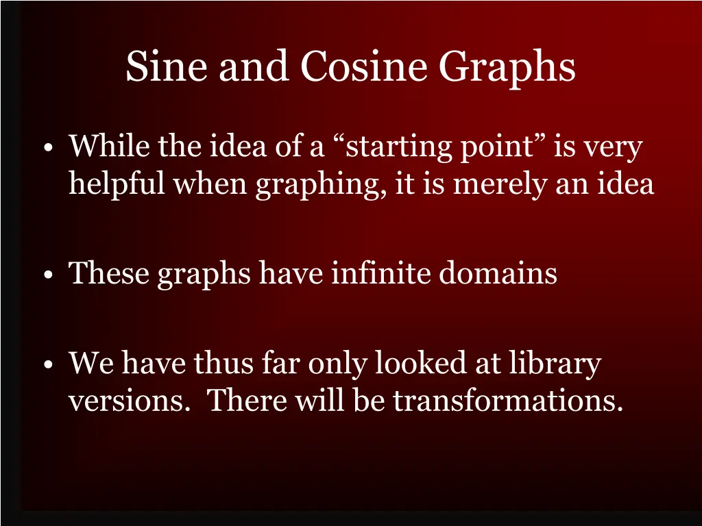 sine and cosine graphs