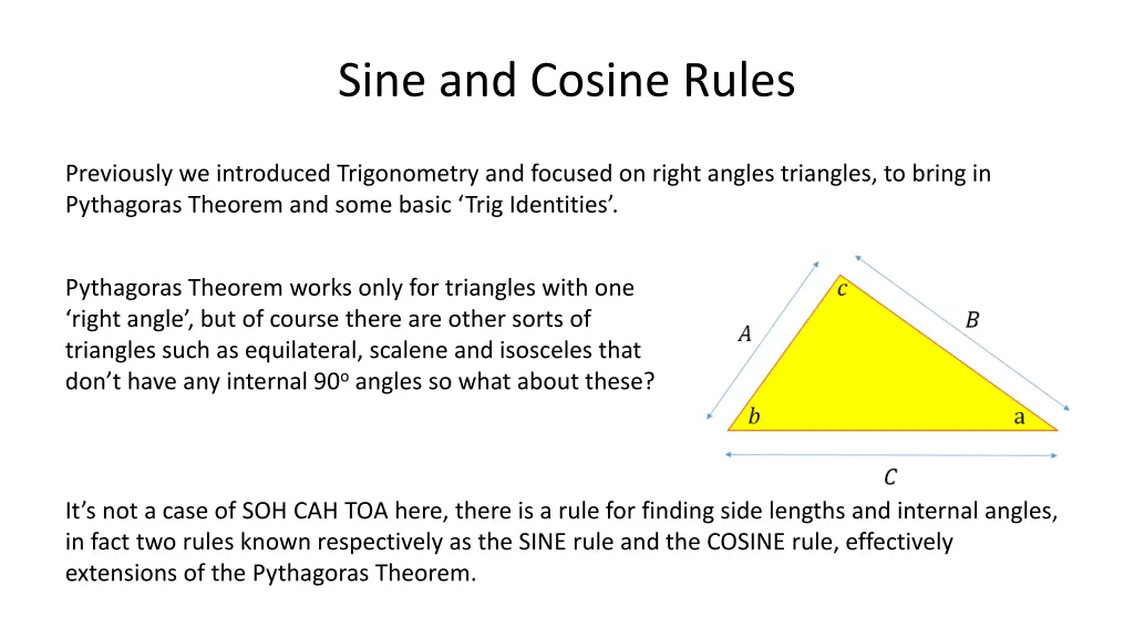 sine and cosine rules 1