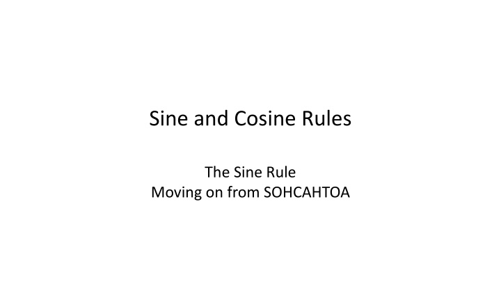 sine and cosine rules