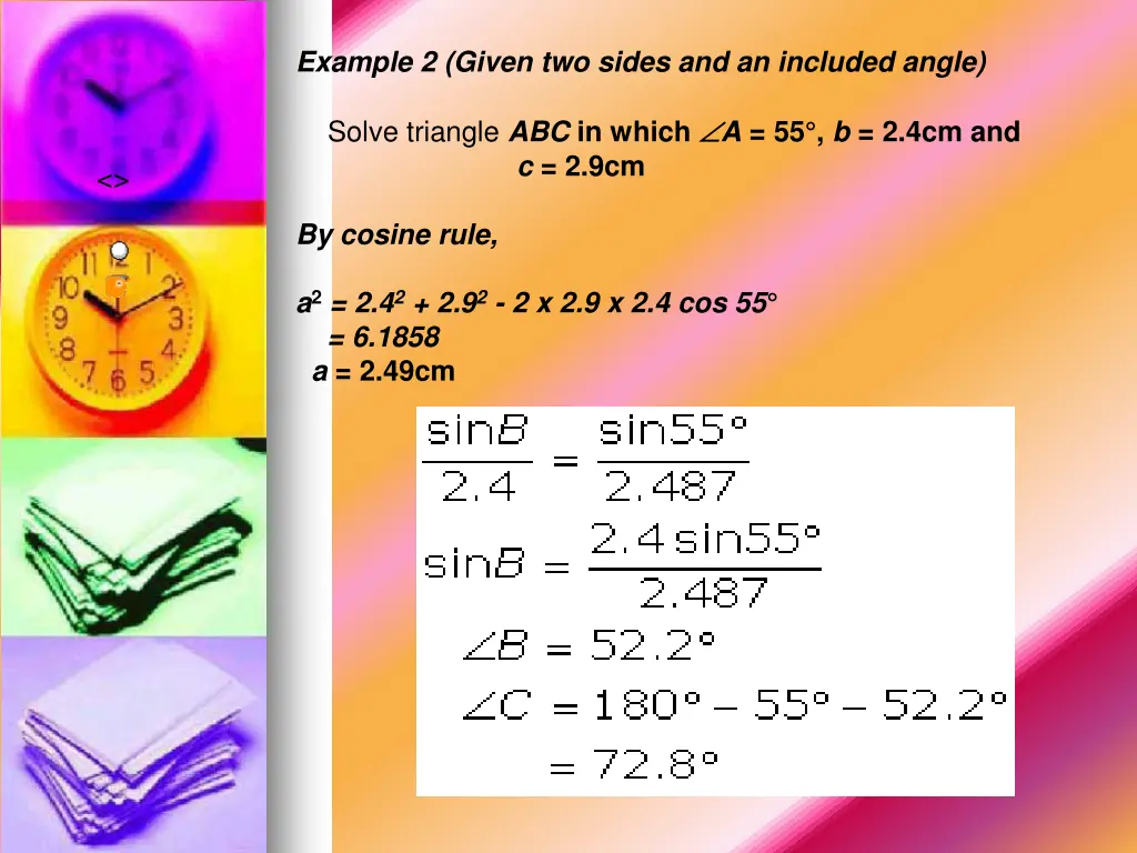 example 2 given two sides and an included angle