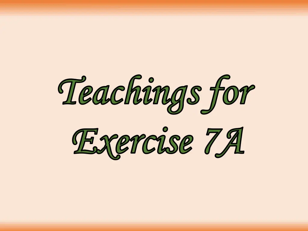 teachings for teachings for exercise 7a exercise