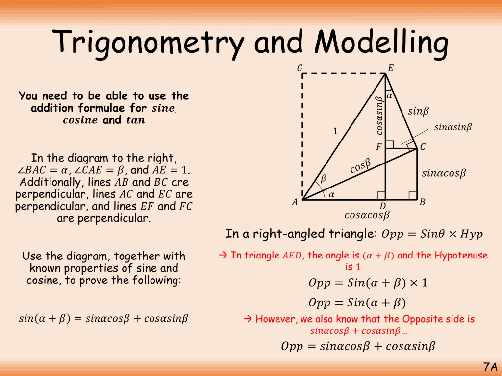 trigonometry and modelling 7