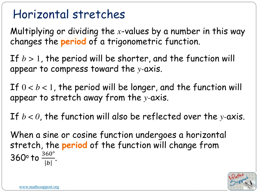 horizontal stretches multiplying or dividing