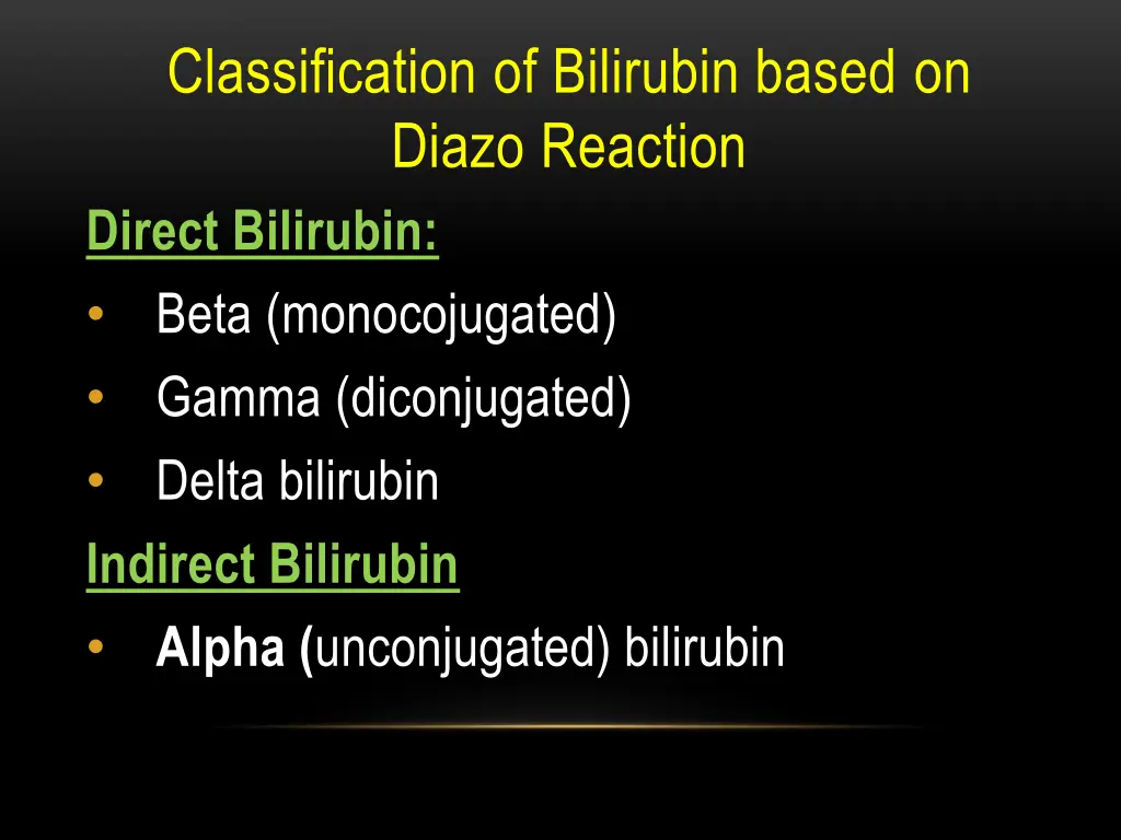 classification of bilirubin based on diazo