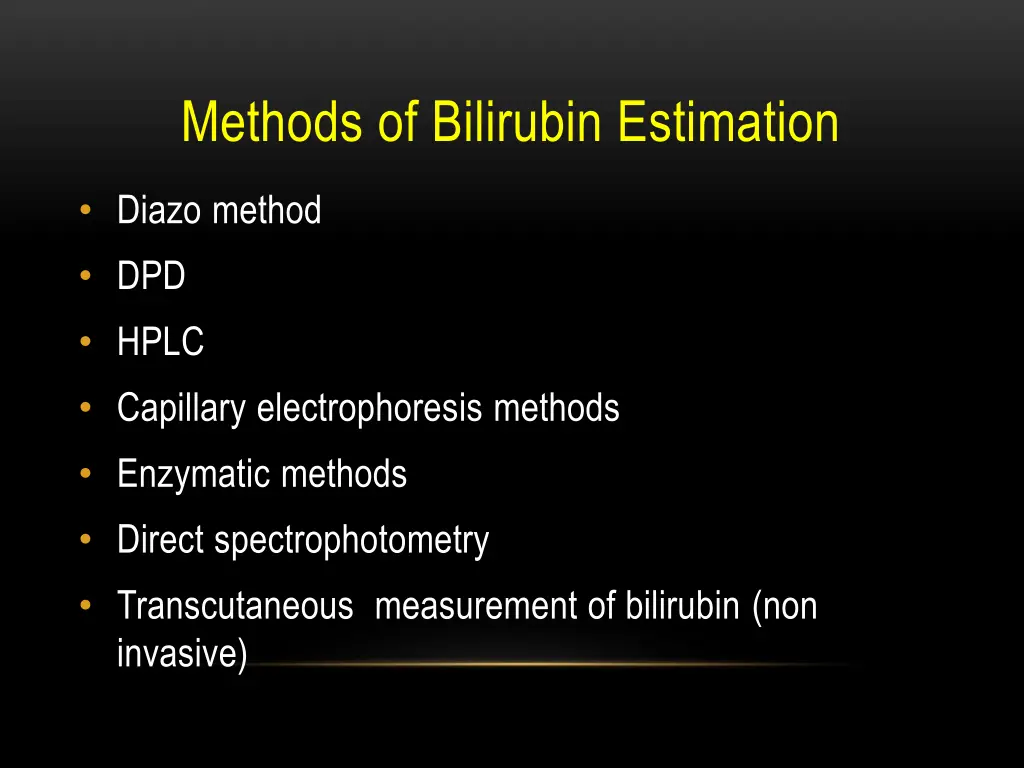 methods of bilirubin estimation
