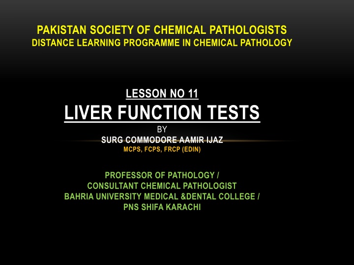 pakistan society of chemical pathologists