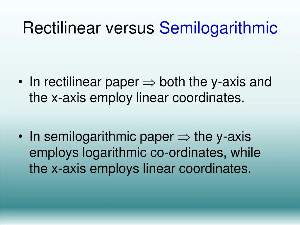 rectilinear versus semilogarithmic