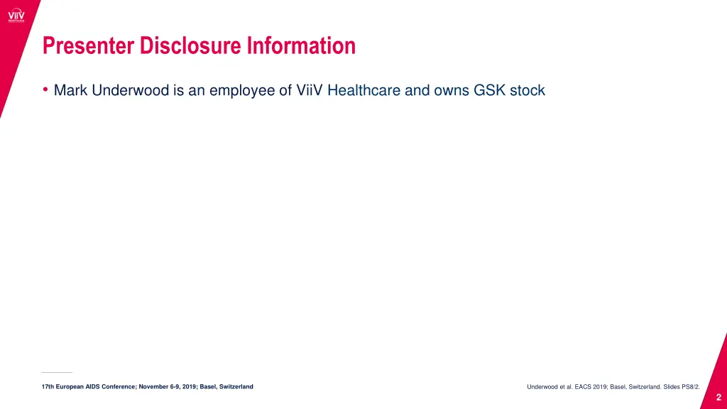 presenter disclosure information