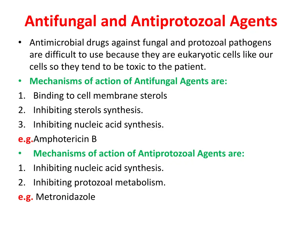 antifungal and antiprotozoal agents