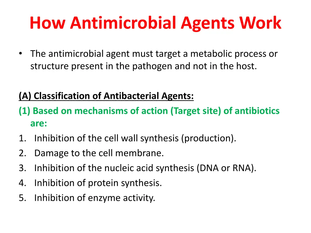 how antimicrobial agents work