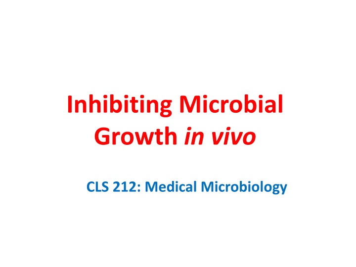 inhibiting microbial growth in vivo