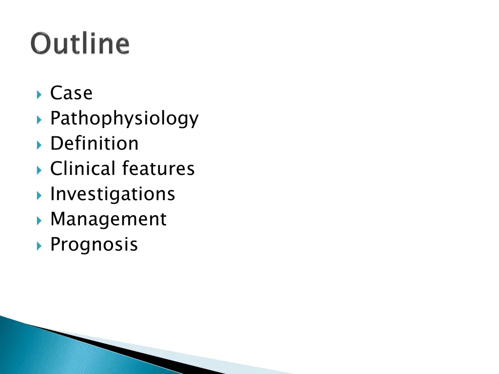 case pathophysiology definition clinical features