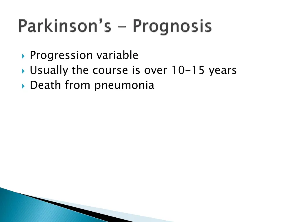 progression variable usually the course is over
