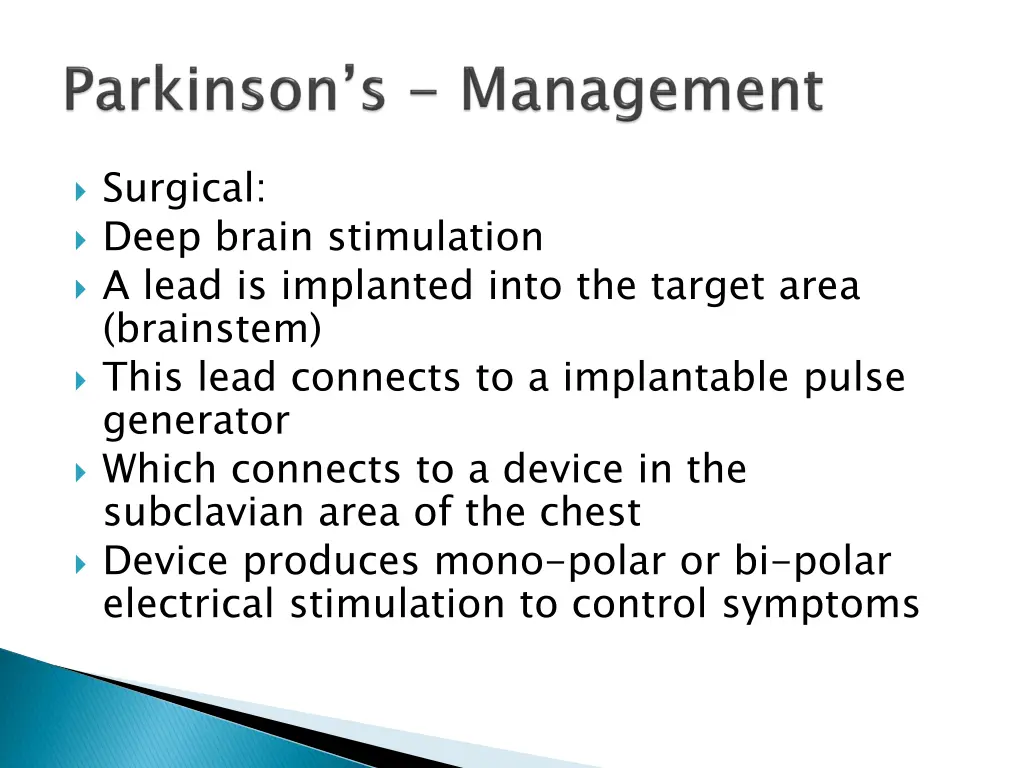 surgical deep brain stimulation a lead