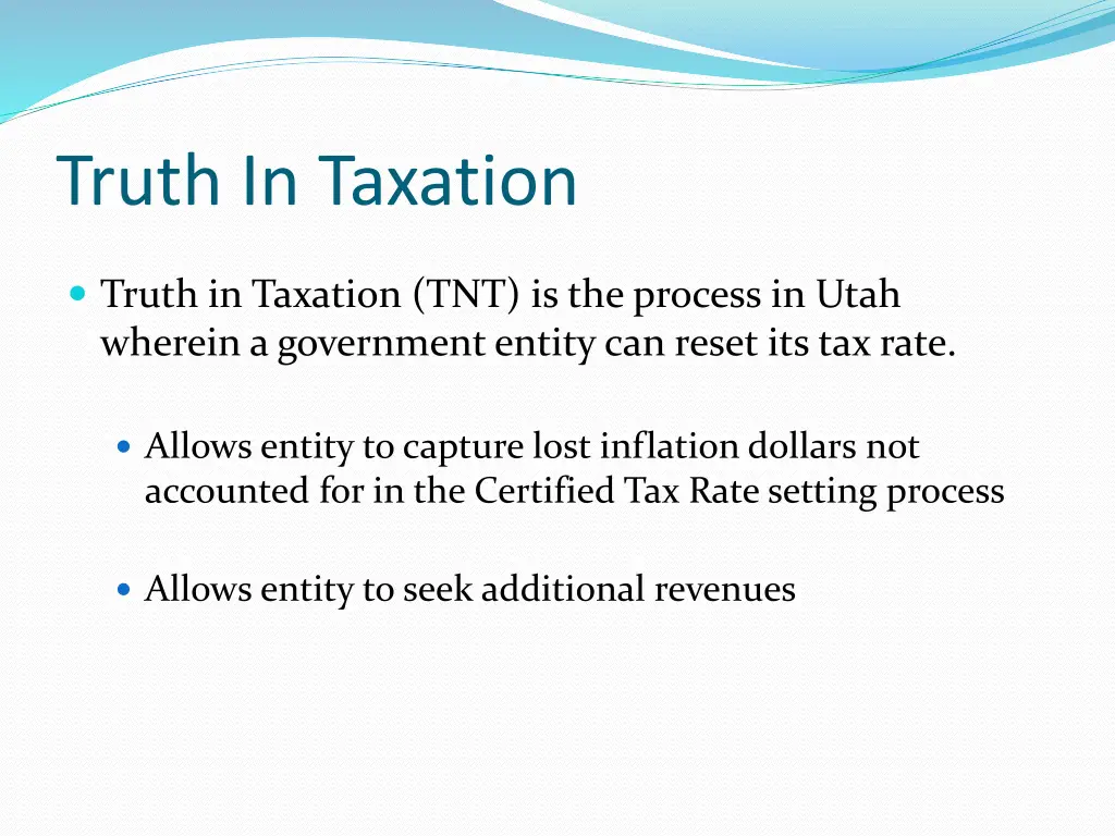 truth in taxation