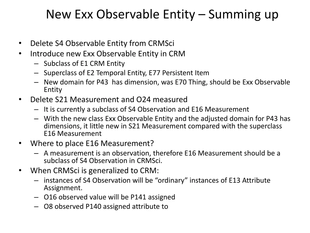 new exx observable entity summing up