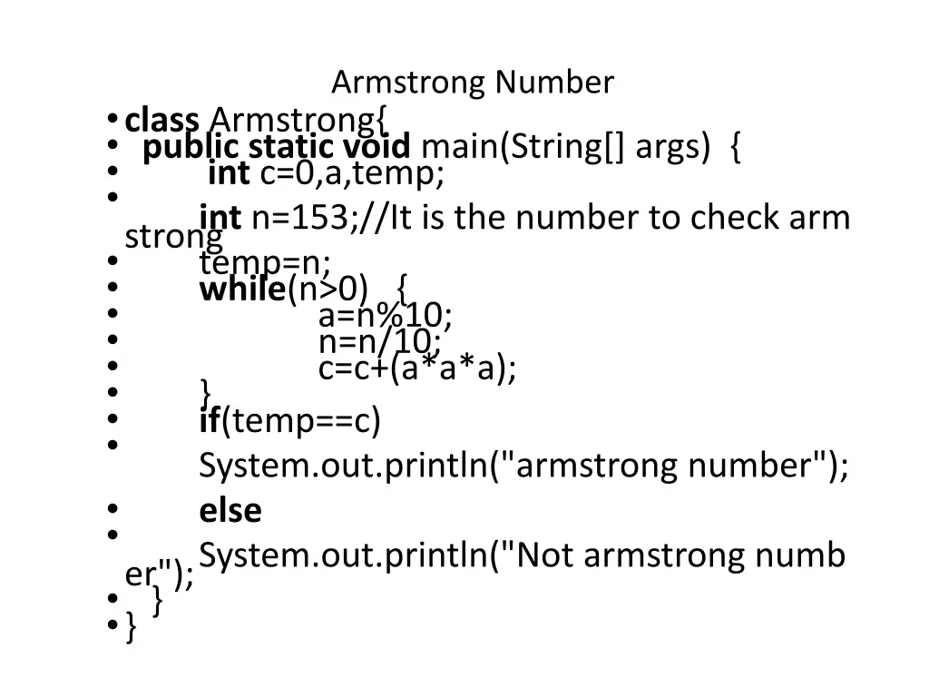 armstrong number