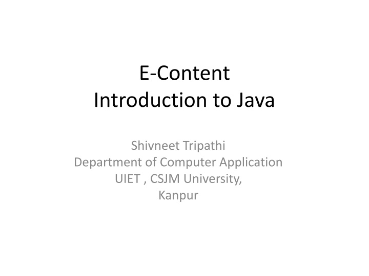 e content introduction to java