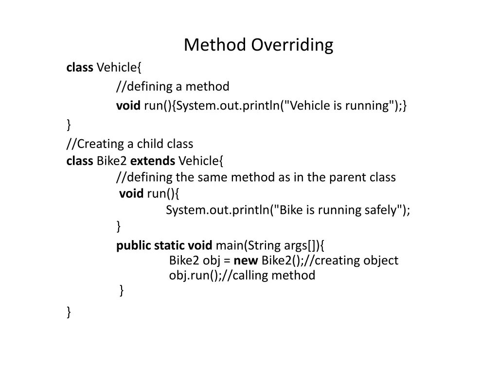 method overriding