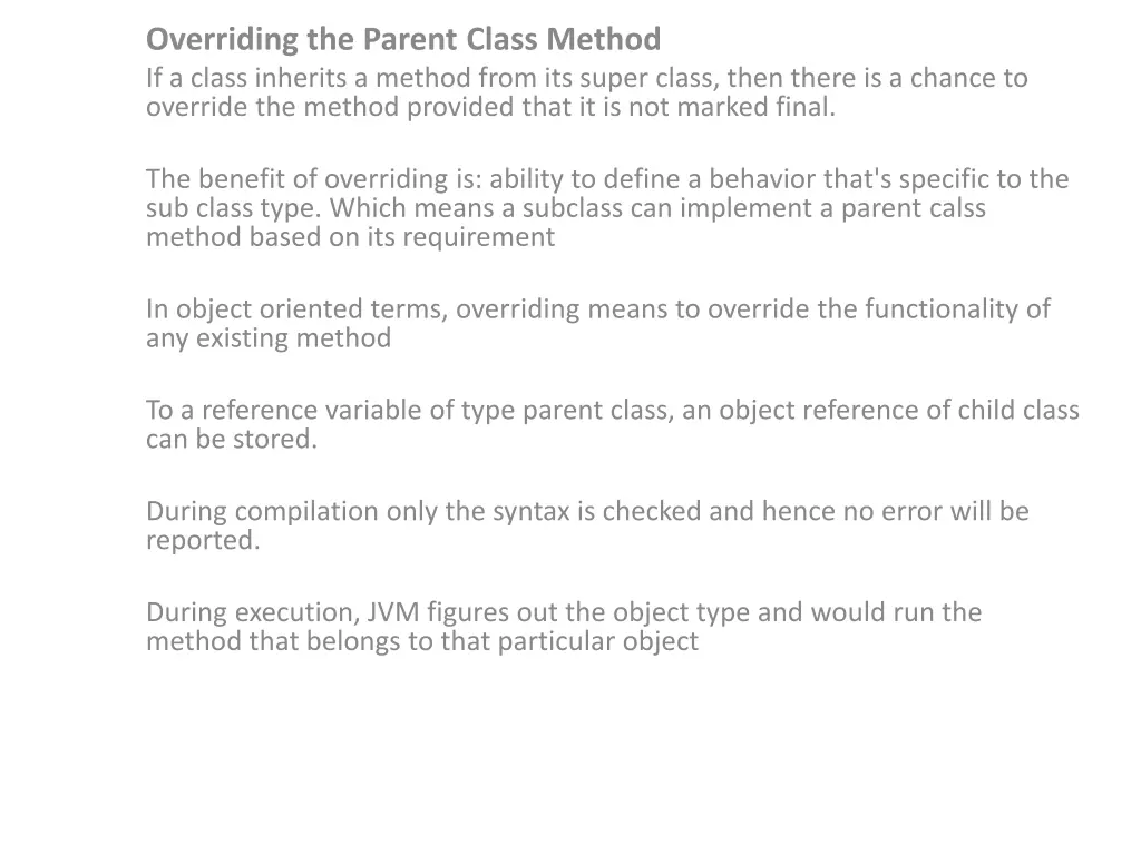 overriding the parent class method if a class