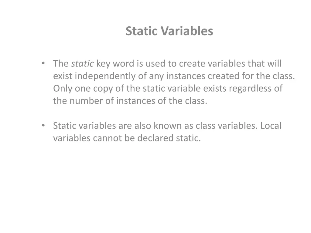 static variables