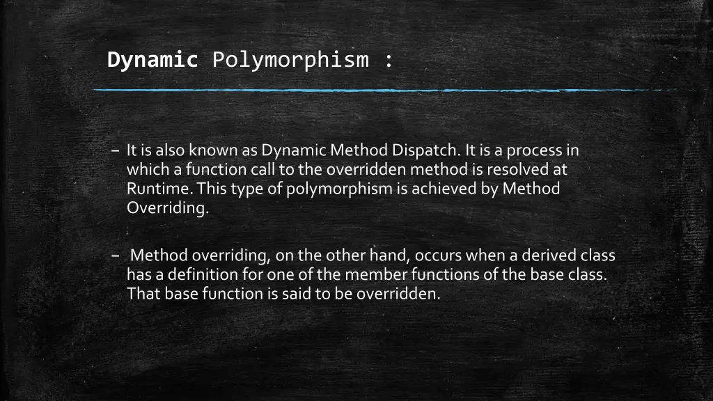 dynamic polymorphism