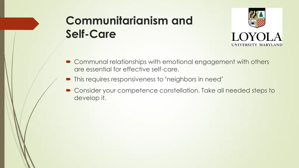 communitarianism and self care