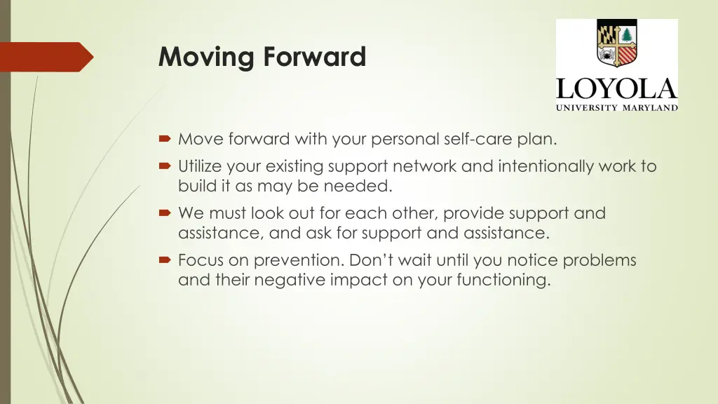 moving forward