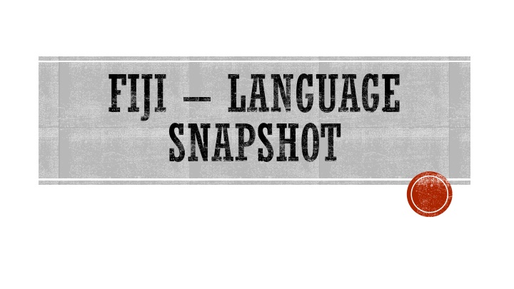 fiji language snapshot