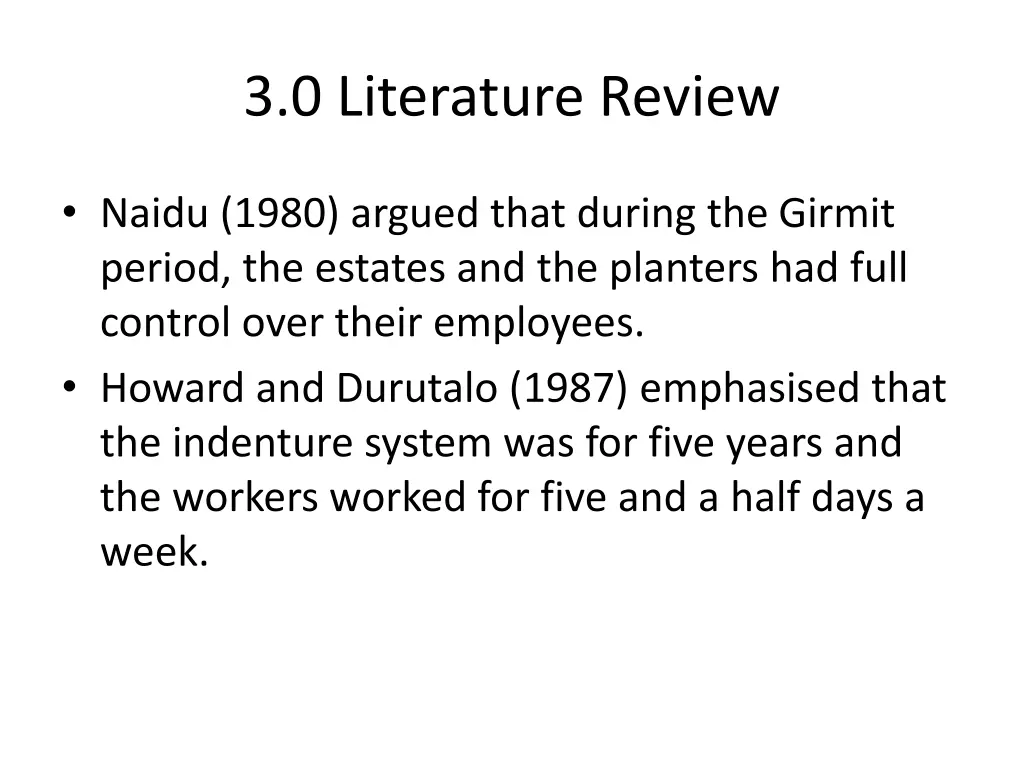 3 0 literature review