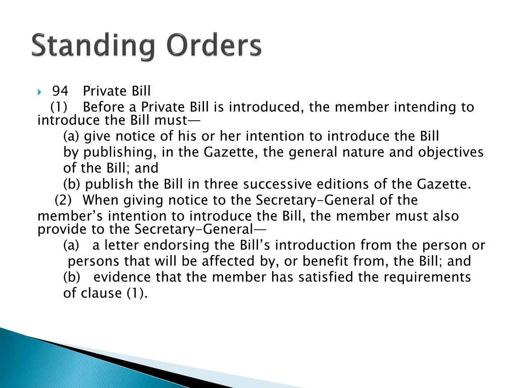 94 private bill 1 before a private bill