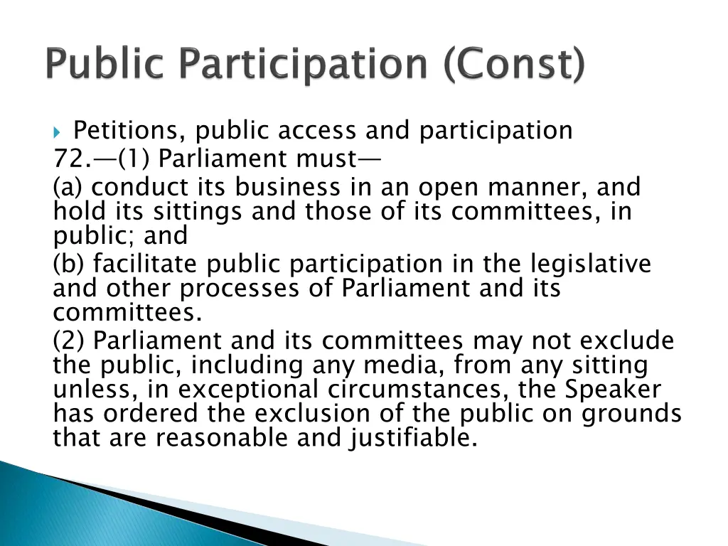 petitions public access and participation