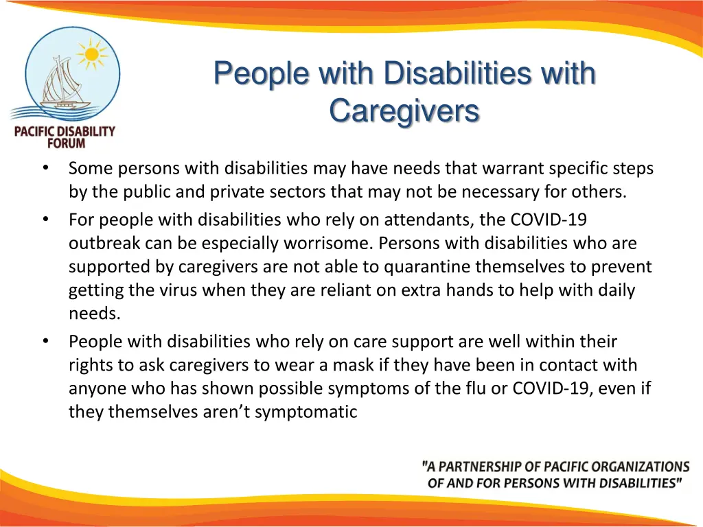 people with disabilities with caregivers