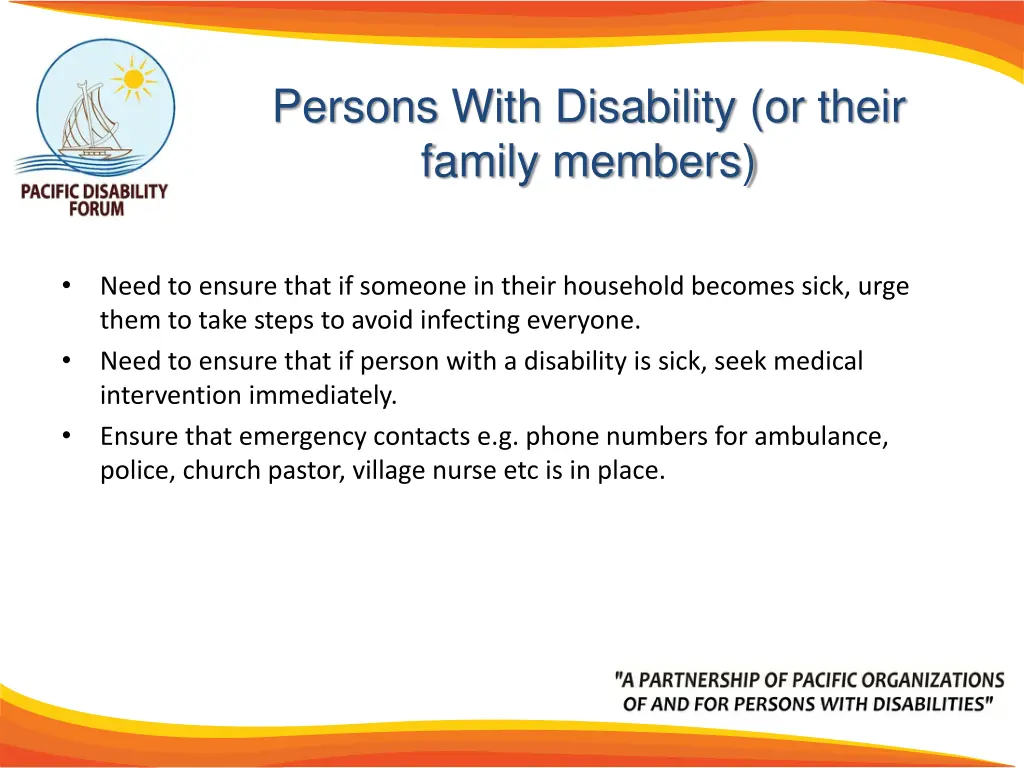 persons with disability or their family members 1