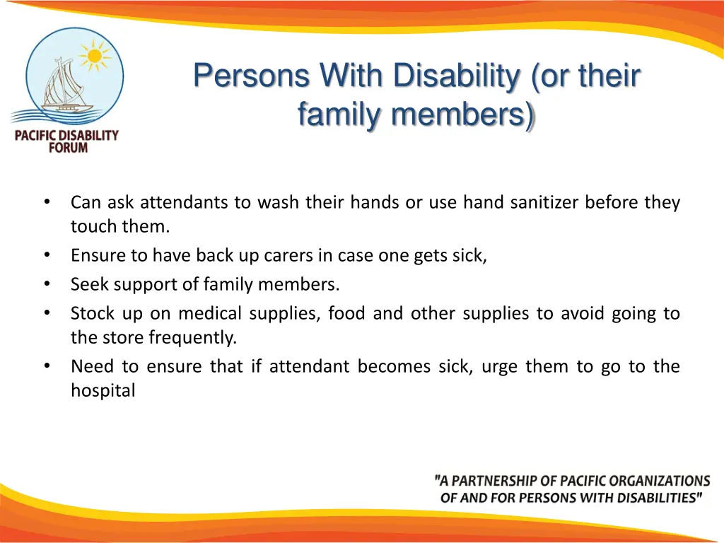 persons with disability or their family members